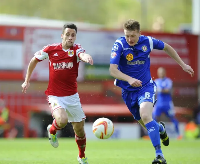 Framed Print : Bristol City vs Crewe: Sam Baldock vs Adam Dugdale Battle for Possession, Sky Bet League One, 2014