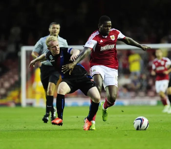 Framed Print : Bristol City vs Crystal Palace: Jay Emmanuel-Thomas vs Jonathan Williams Clash at Ashton Gate, Capital One Cup 2013 Framed Print : Bristol City vs Crystal Palace: Jay Emmanuel-Thomas vs Jonathan Williams Clash at Ashton Gate, Capital One Cup 2013