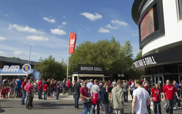 Framed Print : Bristol City vs Derby County: Fans Gathering at Ashton Gate Stadium Framed Print : Bristol City vs Derby County: Fans Gathering at Ashton Gate Stadium