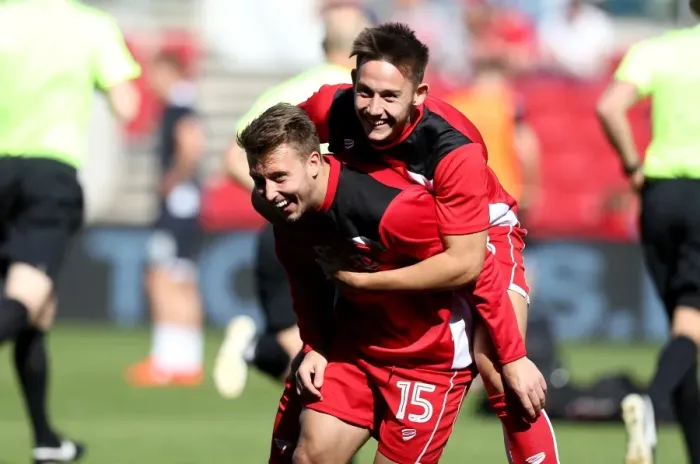 Framed Print : Bristol City vs Derby County: Josh Brownhill Leaps Over Luke Freeman