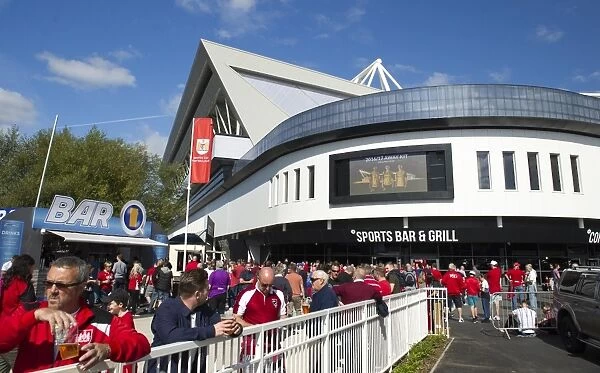 Bristol City vs Derby County: Throngs of Fans Gathering at Ashton Gate Stadium