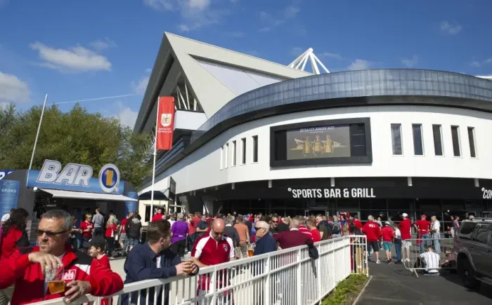 Framed Print : Bristol City vs Derby County: Throngs of Fans Gathering at Ashton Gate Stadium Framed Print : Bristol City vs Derby County: Throngs of Fans Gathering at Ashton Gate Stadium