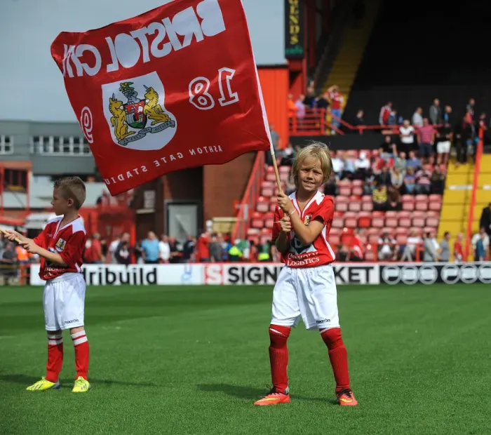 Framed Print : Bristol City vs Doncaster Rovers: Flagbearer and Guard of Honor Ceremony at Ashton Gate, Sky Bet League One