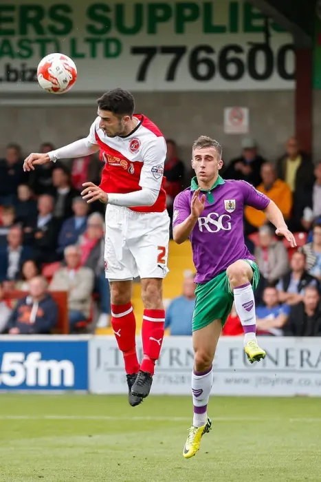 Framed Print : Bristol City vs Fleetwood Town: Clash Between Joe Bryan and Conor McLaughlin