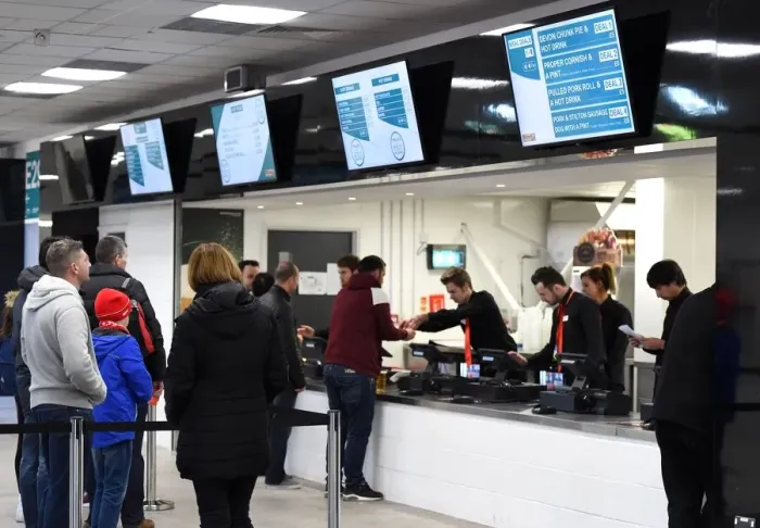 Framed Print : Bristol City vs Hull City: Football Action and Food Concession at Ashton Gate Stadium Framed Print : Bristol City vs Hull City: Football Action and Food Concession at Ashton Gate Stadium