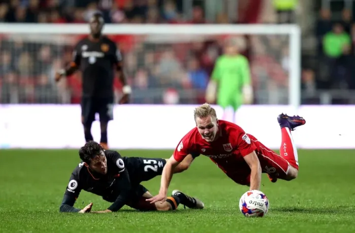 Framed Print : Bristol City vs Hull City: Gustav Engvall Foul by Ryan Mason Framed Print : Bristol City vs Hull City: Gustav Engvall Foul by Ryan Mason