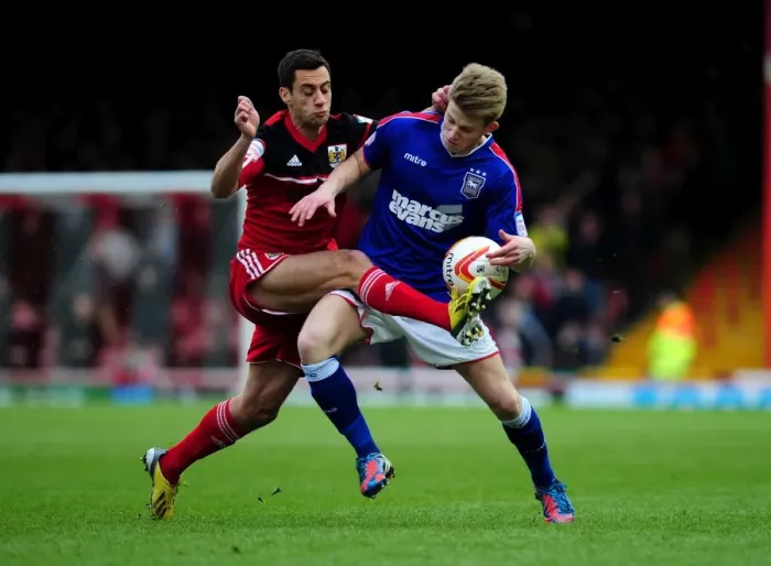 Framed Print : Bristol City vs Ipswich Town: Sam Baldock vs Luke Hyam Clash at Ashton Gate, Championship Football Match Framed Print : Bristol City vs Ipswich Town: Sam Baldock vs Luke Hyam Clash at Ashton Gate, Championship Football Match