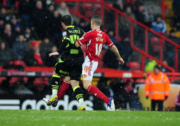 Bristol City vs Leeds United: James Wilson's Foul on Ross McCormack Results in Red Card (Championship, 02 / 04 / 2011)