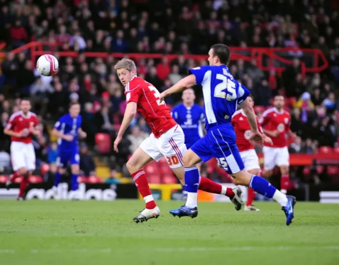 Framed Print : Bristol City vs. Leicester City: 2010-11 Season Showdown - A Football Rivalry Unfolds
