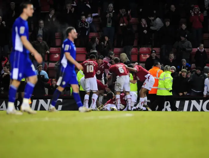 Framed Print : Bristol City vs. Leicester City: A Football Rivalry - Season 09-10
