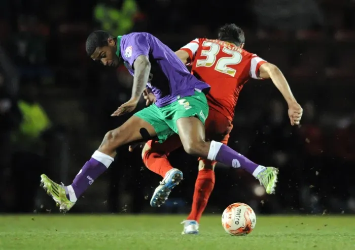 Framed Print : Bristol City vs Leyton Orient: Mark Little vs Andrea Dossena Clash in Sky Bet League One Framed Print : Bristol City vs Leyton Orient: Mark Little vs Andrea Dossena Clash in Sky Bet League One