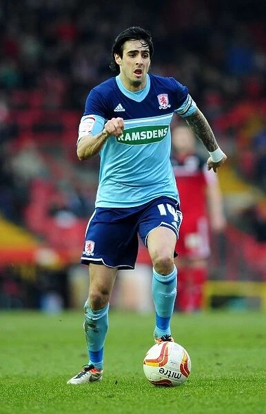 Bristol City vs Middlesbrough: Rhys Williams in Action at Ashton Gate, Npower Championship (09 / 03 / 2013)