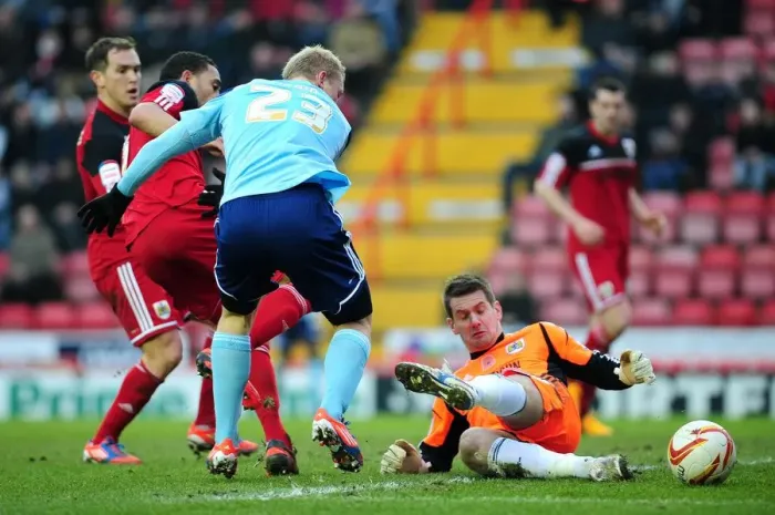 Framed Print : Bristol City vs Middlesbrough: Tom Heaton's Missed Opportunity (09 / 03 / 2013) Framed Print : Bristol City vs Middlesbrough: Tom Heaton's Missed Opportunity (09 / 03 / 2013)