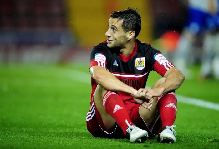 Framed Print : Bristol City vs Millwall: Sam Baldock in Action, Championship Football Match at Ashton Gate Stadium - October 2012