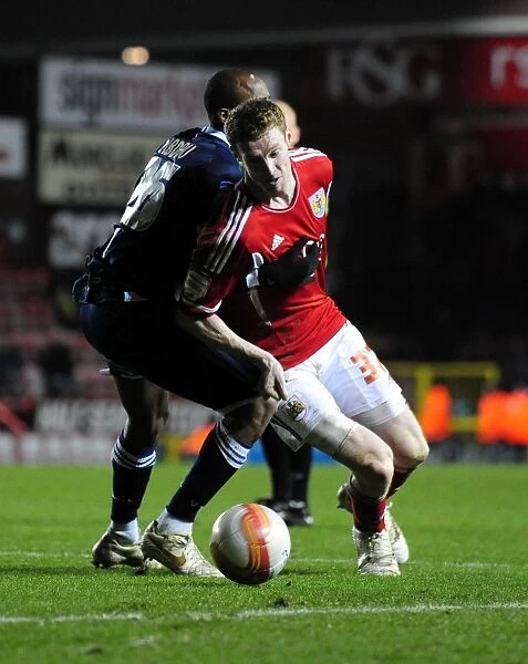 Bristol City vs Millwall: Stephen Pearson Turns Away Jimmy Abdou - Championship Match, 03 / 01 / 2012