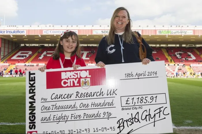 Framed Print : Bristol City vs Notts County: A Football Battle for Cancer Research - April 2014