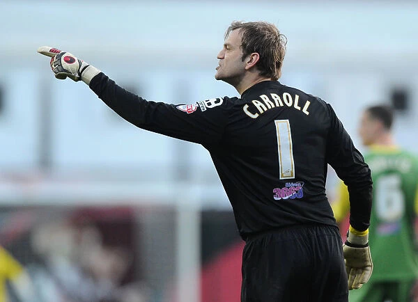 Bristol City vs Notts County: Roy Carroll Argues with Linesman during Sky Bet League One Match