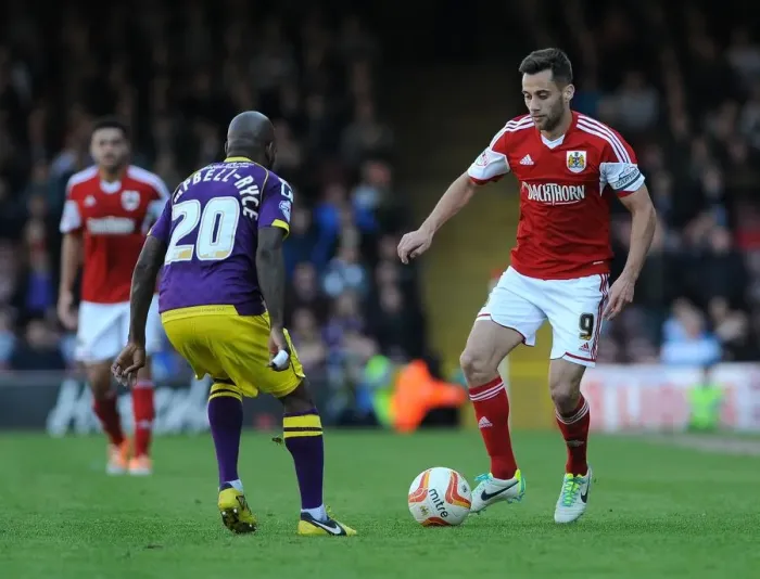 Framed Print : Bristol City vs Notts County: Sam Baldock vs Jamal Campbell-Ryce Clash in Sky Bet League One Match, 2014 Framed Print : Bristol City vs Notts County: Sam Baldock vs Jamal Campbell-Ryce Clash in Sky Bet League One Match, 2014