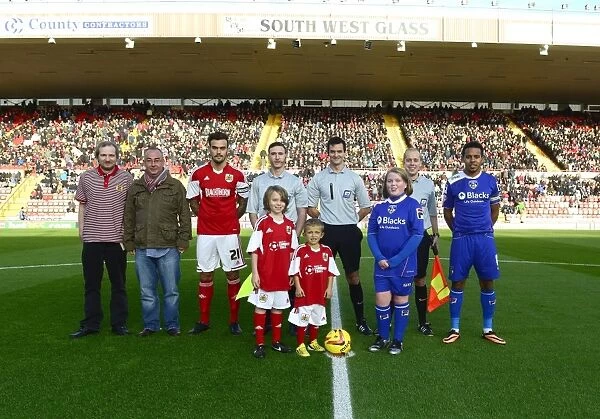 Bristol City vs Oldham Athletic: Thrilling Clash in Sky Bet League One Football, November 2013 - Mascots Face-Off