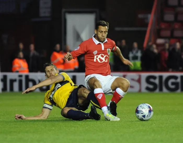Framed Print : Bristol City vs Oxford United: Intense Battle for Control - Football Rivalry at Ashton Gate Framed Print : Bristol City vs Oxford United: Intense Battle for Control - Football Rivalry at Ashton Gate