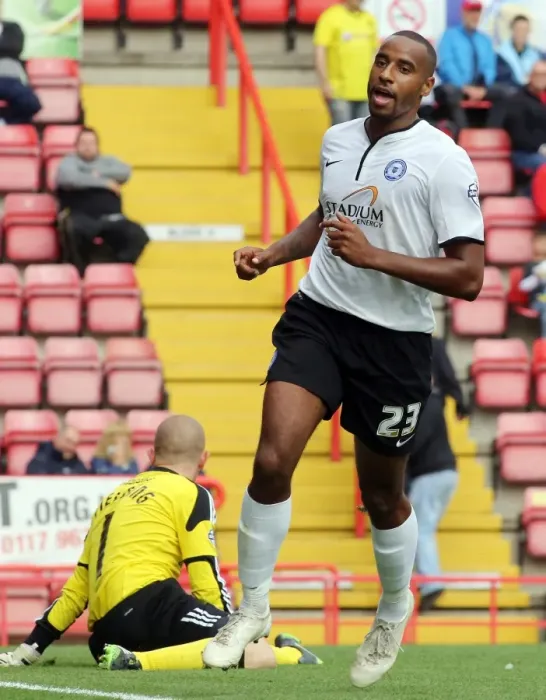 Framed Print : Bristol City vs Peterborough United: Tyrone Barnett's Goal Celebration (September 14, 2013)
