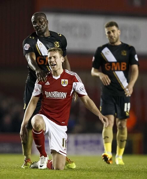 Bristol City vs Port Vale: Scott Wagstaff Reacts to Foul by Anthony Griffith