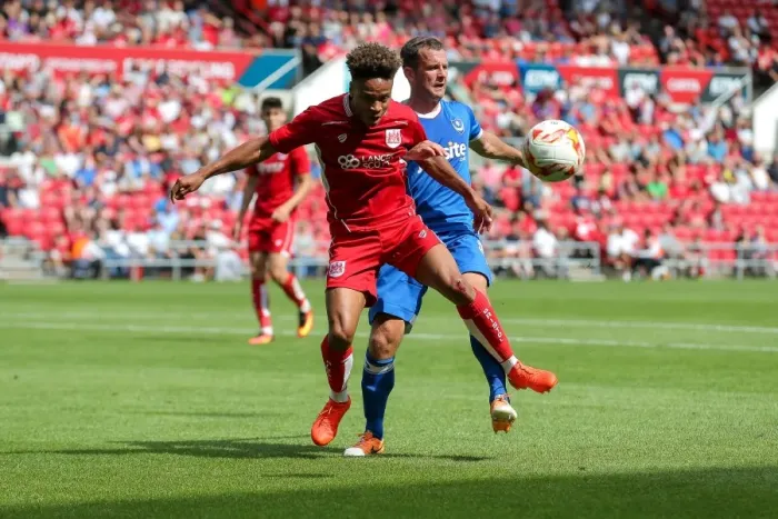 Framed Print : Bristol City vs Portsmouth: Bobby Reid vs Michael Doyle Clash at Ashton Gate Stadium (Pre-Season Friendly) Framed Print : Bristol City vs Portsmouth: Bobby Reid vs Michael Doyle Clash at Ashton Gate Stadium (Pre-Season Friendly)