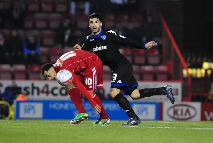 Framed Print : Bristol City vs Portsmouth: Intense Battle Between Nicky Maynard and Ricardo Rocha in Championship Match, March 2011 Framed Print : Bristol City vs Portsmouth: Intense Battle Between Nicky Maynard and Ricardo Rocha in Championship Match, March 2011