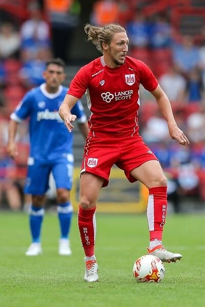 Bristol City vs Portsmouth: Luke Ayling in Action at Ashton Gate Stadium (Pre-Season Friendly)