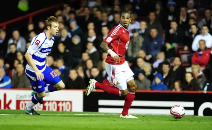 Framed Print : Bristol City vs QPR: Intense Moment Between Marvin Elliott and Kasper Gorkss during the Npower Championship Clash at Ashton Gate (October 22, 2010) Framed Print : Bristol City vs QPR: Intense Moment Between Marvin Elliott and Kasper Gorkss during the Npower Championship Clash at Ashton Gate (October 22, 2010)