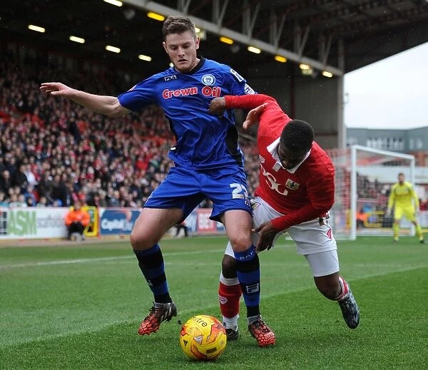 Bristol City vs Rochdale: Intense Moment as Kieran Agard Fights for the Ball with Jack O'Connell