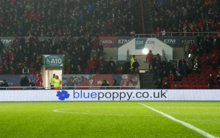 Framed Print : Bristol City vs Sheffield Wednesday Clash: Sky Bet Championship at Ashton Gate - Blue Poppy's Vibrant Atmosphere