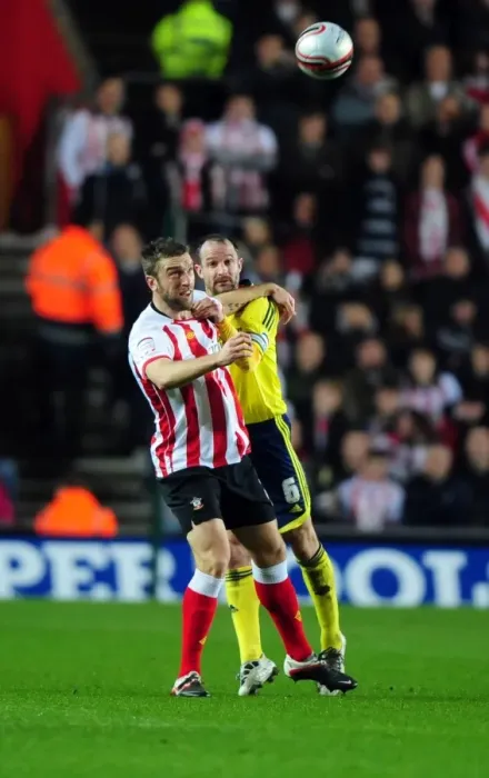 Framed Print : Bristol City vs. Southampton: Louis Carey vs. Rickie Lambert - A Championship Showdown (December 30, 2011)