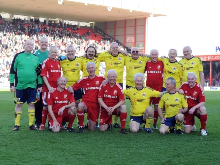 Framed Print : Bristol City vs Swindon Town Walking Football Clash at Ashton Gate, 2014