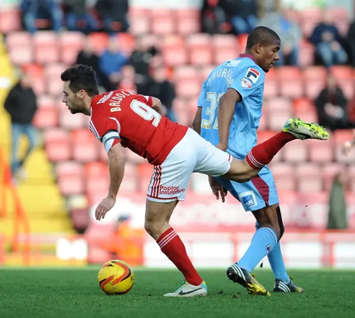 Framed Print : Bristol City vs Tranmere Rovers: Dave Richards Fouls Sam Baldock in Sky Bet League One Match Framed Print : Bristol City vs Tranmere Rovers: Dave Richards Fouls Sam Baldock in Sky Bet League One Match