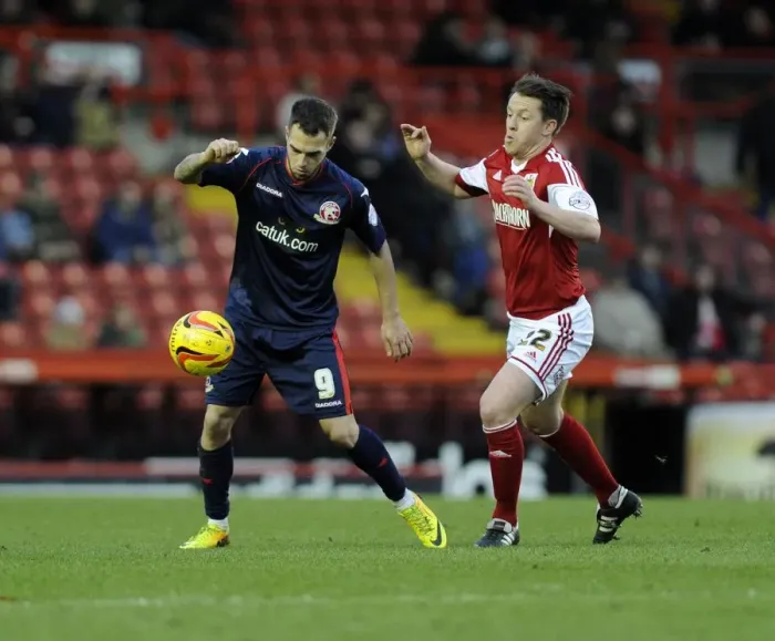 Framed Print : Bristol City vs Walsall: Nicky Shorey Stops Milan Lalkovic Framed Print : Bristol City vs Walsall: Nicky Shorey Stops Milan Lalkovic