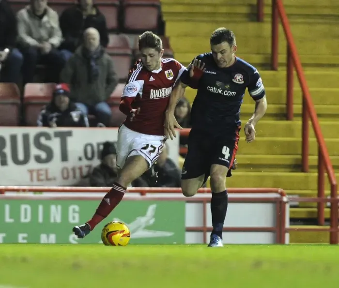 Framed Print : Bristol City vs Walsall: Wes Burns vs Andrew Butler Clash in Sky Bet League One Match, Ashton Gate, 2013 Framed Print : Bristol City vs Walsall: Wes Burns vs Andrew Butler Clash in Sky Bet League One Match, Ashton Gate, 2013