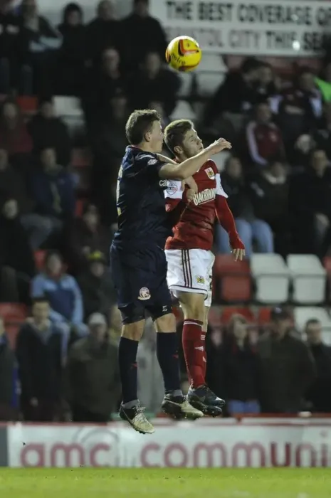 Framed Print : Bristol City vs Walsall: Wes Burns vs Paul Downing Clash at Ashton Gate, Sky Bet League One, 2013 Framed Print : Bristol City vs Walsall: Wes Burns vs Paul Downing Clash at Ashton Gate, Sky Bet League One, 2013