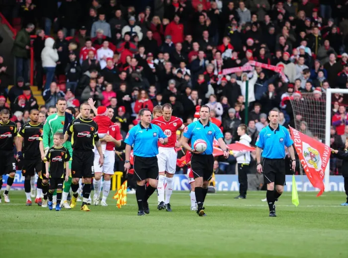 Framed Print : Bristol City vs Watford: A Football Rivalry Unfolds - 09-10 Season Showdown