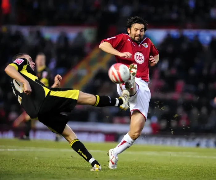 Framed Print : Bristol City vs. Watford: A Football Rivalry Unfolds - 09-10 Season Showdown