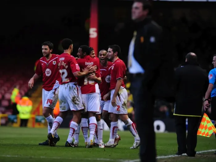 Framed Print : Bristol City vs. Watford: A Football Showdown - Season 09-10 Framed Print : Bristol City vs. Watford: A Football Showdown - Season 09-10