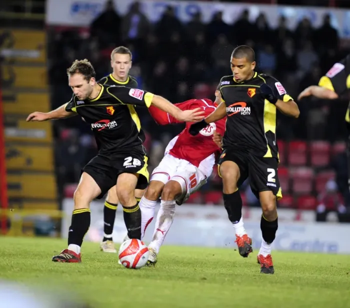 Framed Print : Bristol City vs. Watford: A Football Showdown - Season 09-10 Framed Print : Bristol City vs. Watford: A Football Showdown - Season 09-10