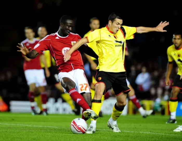 Framed Print : Bristol City vs. Watford: A Football Showdown - Season 10-11 Framed Print : Bristol City vs. Watford: A Football Showdown - Season 10-11