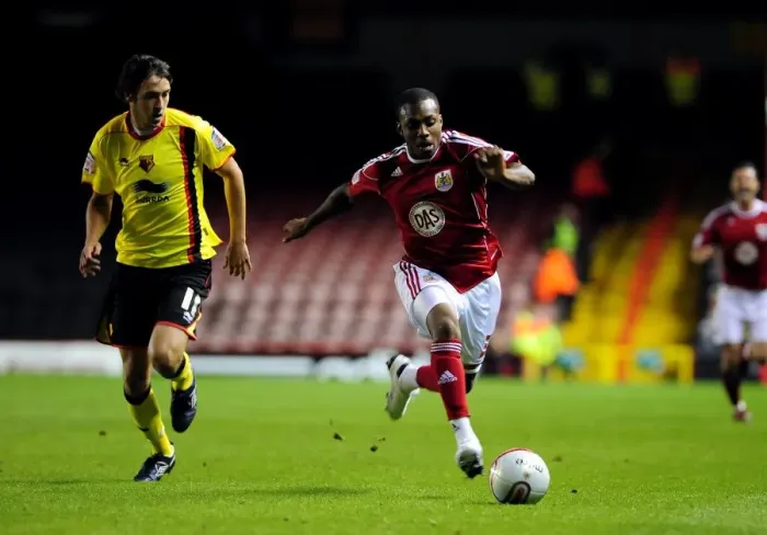 Framed Print : Bristol City vs Watford: Intense Rivalry - Danny Rose vs Will Buckley Battle, Championship Match, September 2010 Framed Print : Bristol City vs Watford: Intense Rivalry - Danny Rose vs Will Buckley Battle, Championship Match, September 2010