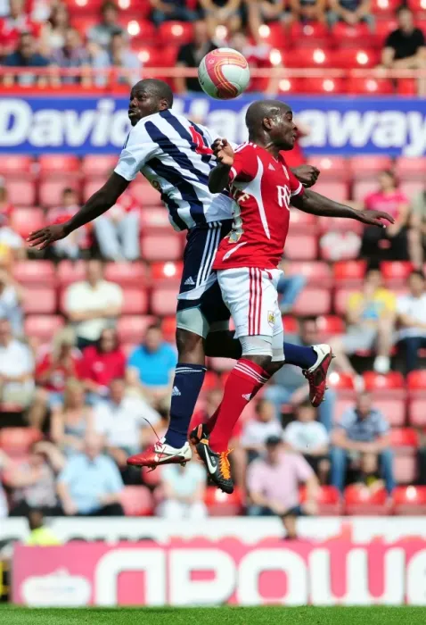 Framed Print : Bristol City vs. West Brom: Jamal Campbell-Ryce vs. Youssouf Mulumbu - Championship Battle at Ashton Gate, 2011