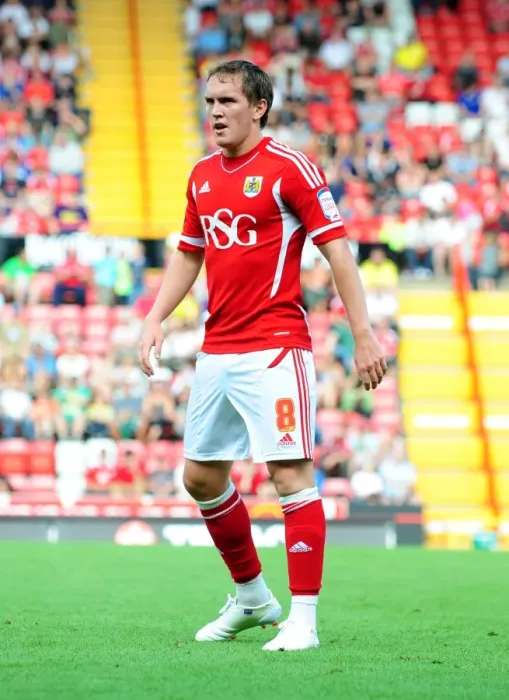 Framed Print : Bristol City vs West Brom: Neil Kilkenny in Action - Championship Football Match, 30th July 2011 - Ashton Gate Stadium