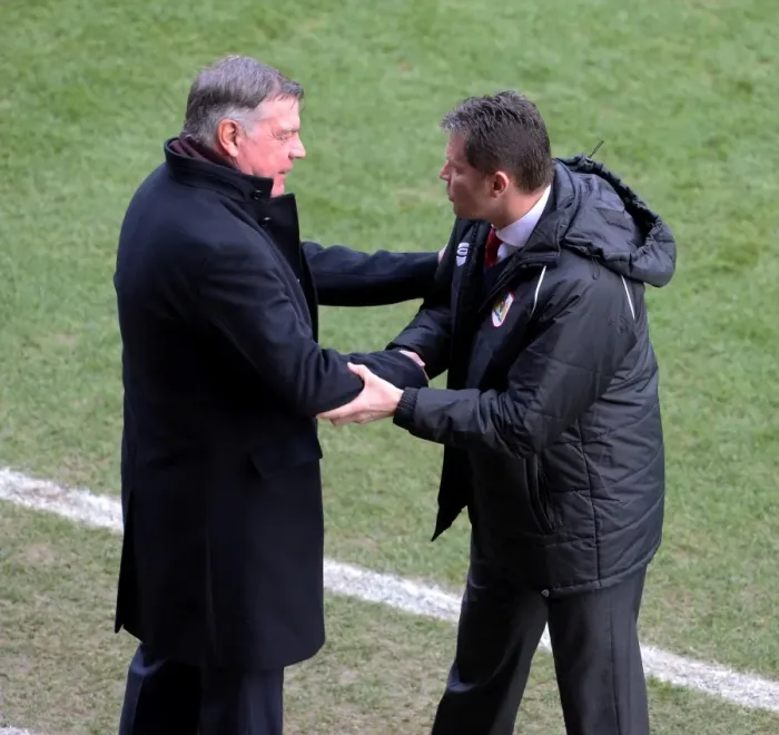 Framed Print : Bristol City vs. West Ham United: Steve Cotterill and Sam Allardyce Face Off in FA Cup Fourth Round Framed Print : Bristol City vs. West Ham United: Steve Cotterill and Sam Allardyce Face Off in FA Cup Fourth Round