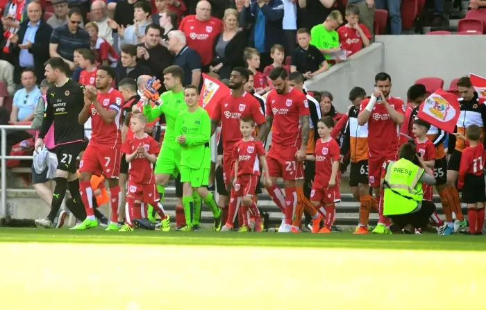 Framed Print : Bristol City vs. Wolverhampton Wanderers: Sky Bet Championship Kick-Off - Mascots and Players Walk Out Framed Print : Bristol City vs. Wolverhampton Wanderers: Sky Bet Championship Kick-Off - Mascots and Players Walk Out