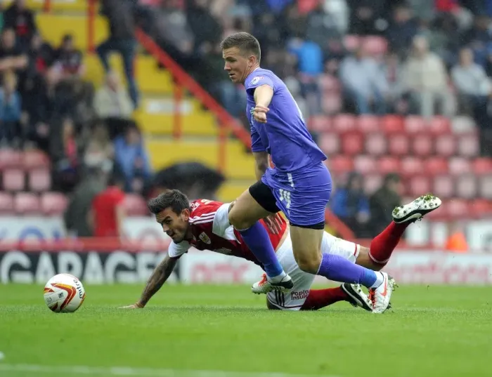 Framed Print : Bristol City vs Wolves: Marlon Pack vs Lee Evans Battle for Possession Framed Print : Bristol City vs Wolves: Marlon Pack vs Lee Evans Battle for Possession
