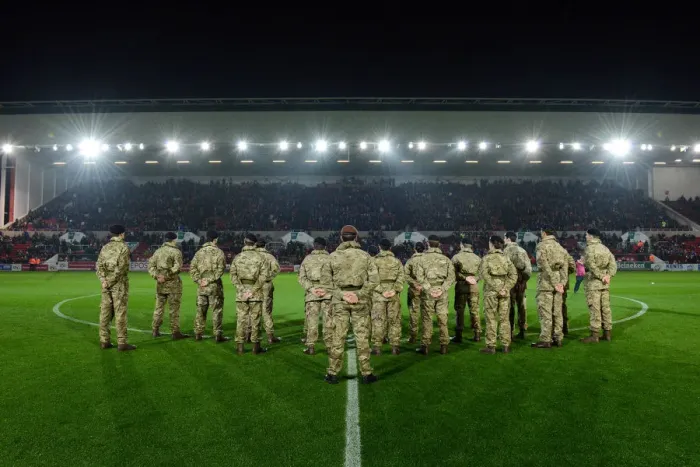 Framed Print : Bristol City vs Wolves: Military Tribute - Minute Silence at Ashton Gate (November 3, 2015) Framed Print : Bristol City vs Wolves: Military Tribute - Minute Silence at Ashton Gate (November 3, 2015)